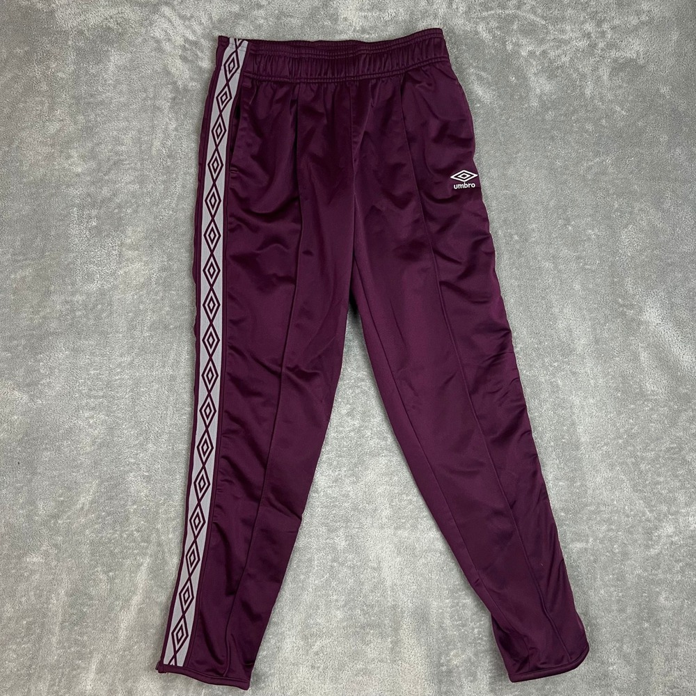 Vintage Umbro Track‎ Pants Womens S Purple White Diamonds Y2K Sportswear